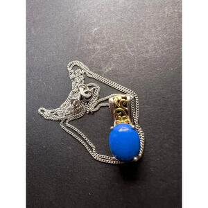 Ceruleite pendant sterling silver necklace